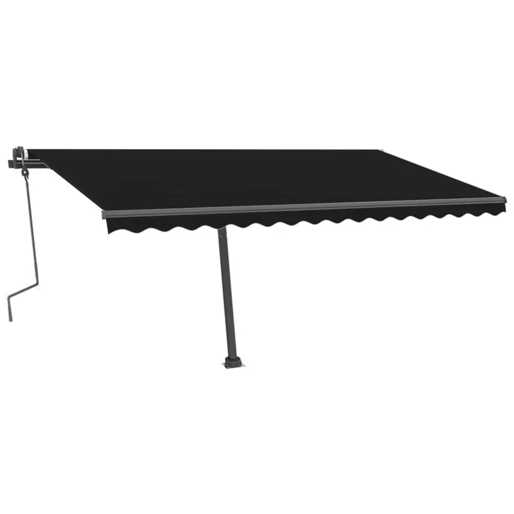 Freestanding Manual Retractable Awning 400x300 cm Anthracite 3069739