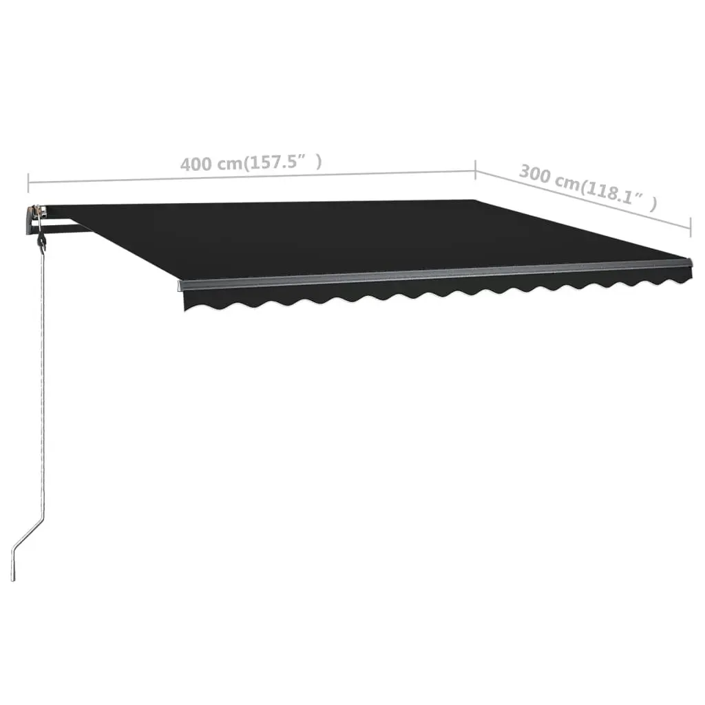 Freestanding Manual Retractable Awning 400x300 cm Anthracite 3069739