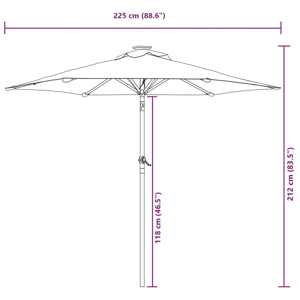 Garden Parasol with Steel Pole Taupe 225x225x212 cm 4005061