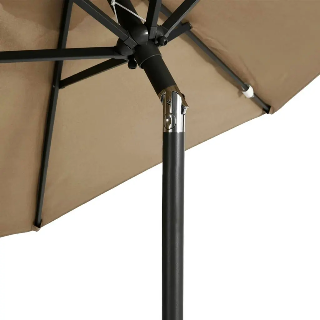 Garden Parasol with Steel Pole Taupe 225x225x212 cm 4005061