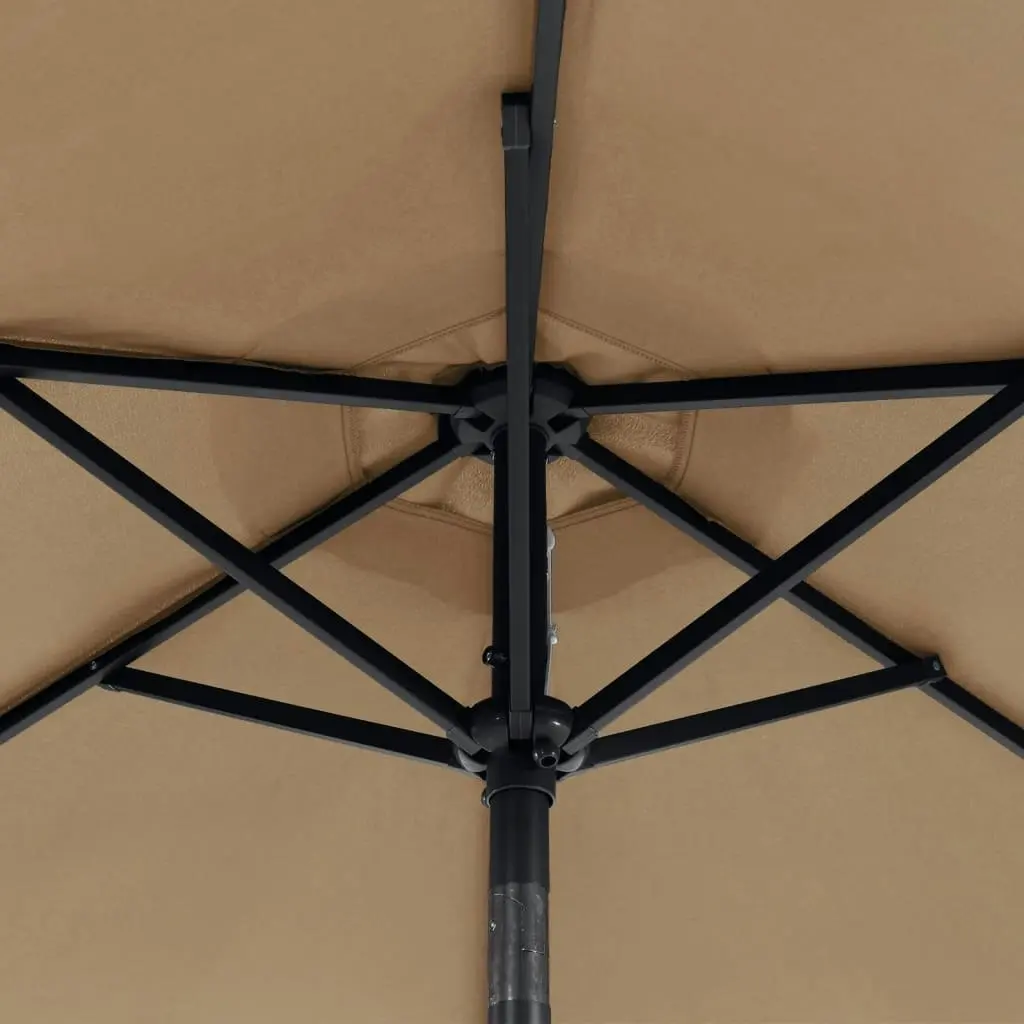 Garden Parasol with Steel Pole Taupe 225x225x212 cm 4005061