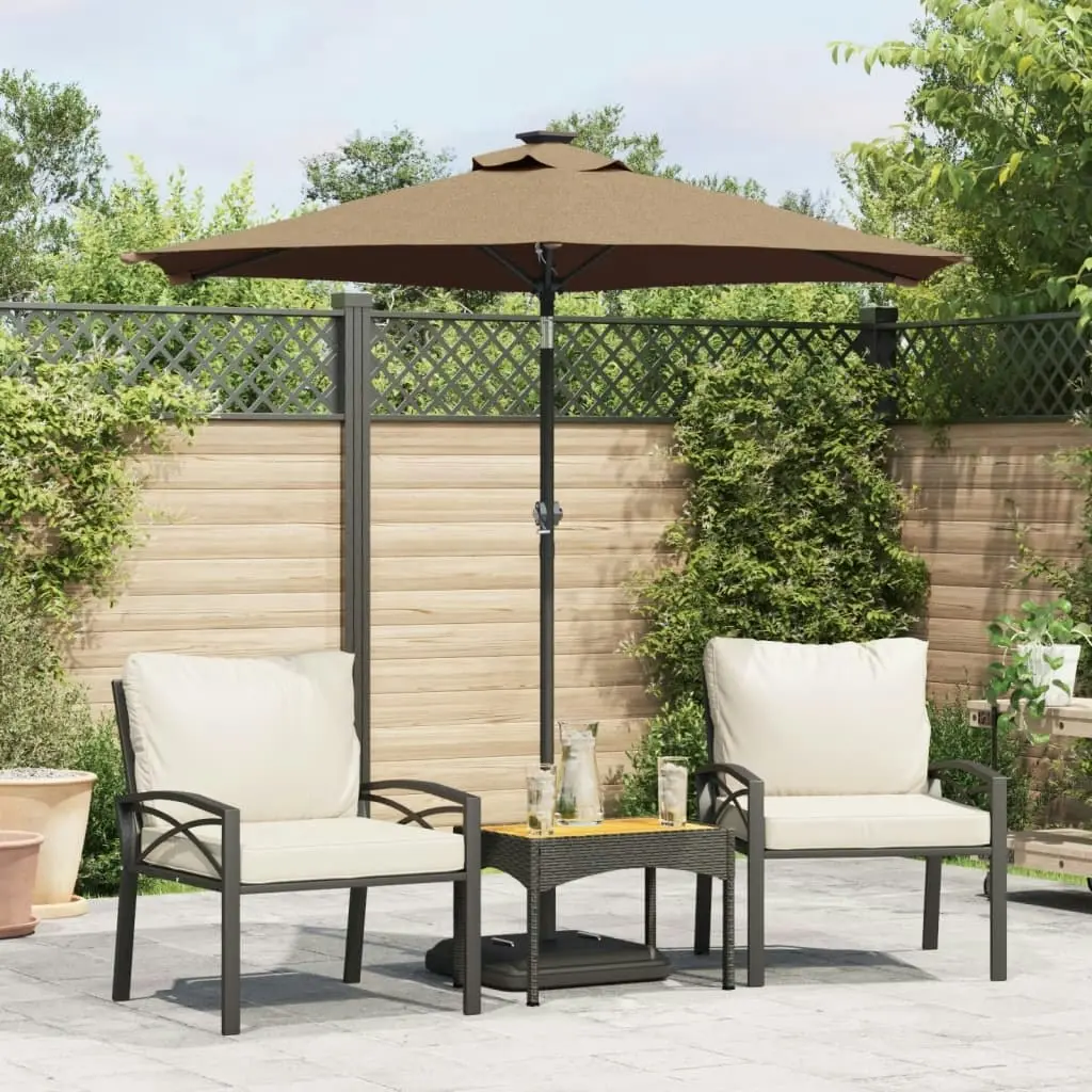 Garden Parasol with Steel Pole Taupe 225x225x212 cm 4005061