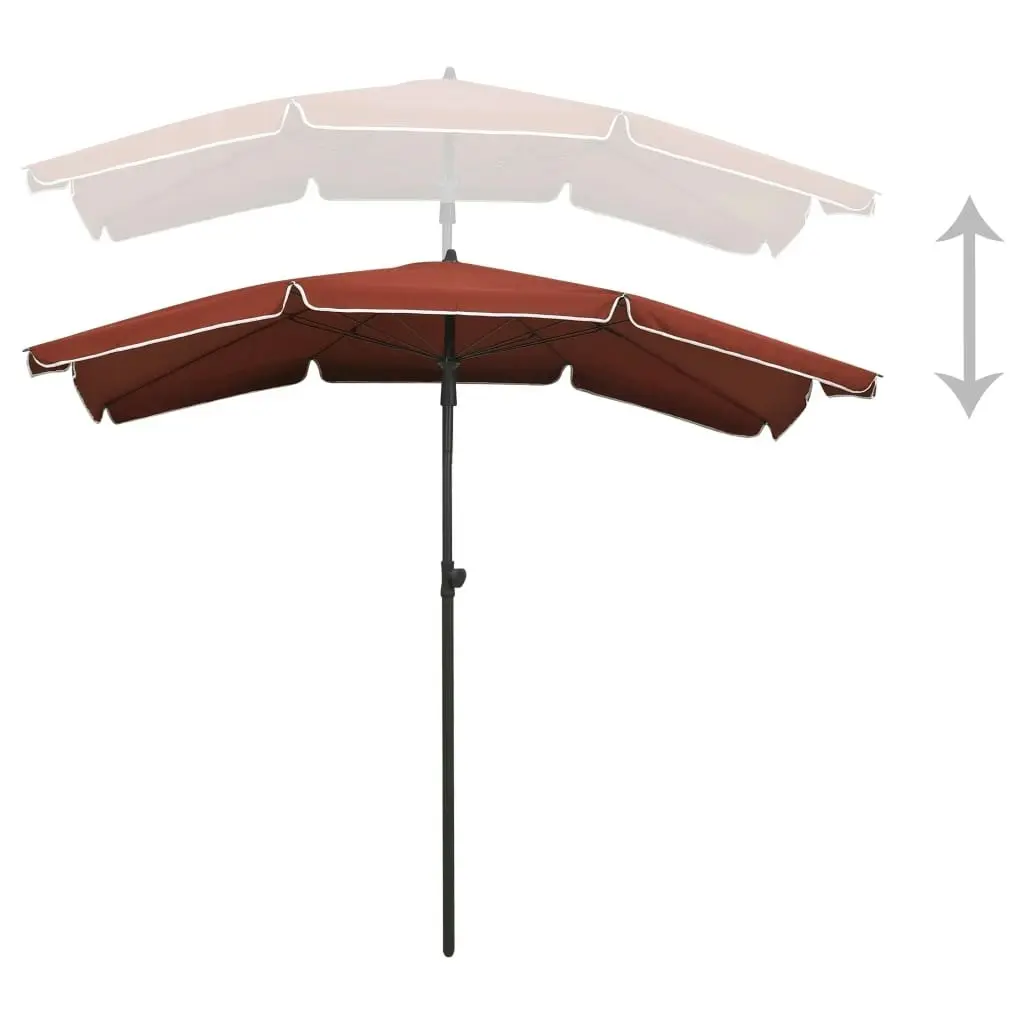 Garden Parasol with Pole 200x130 cm Terracotta 315556