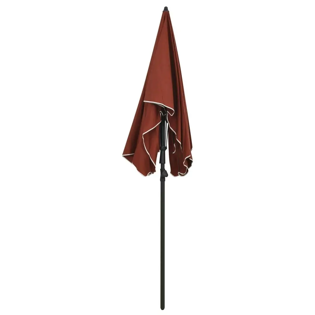 Garden Parasol with Pole 200x130 cm Terracotta 315556