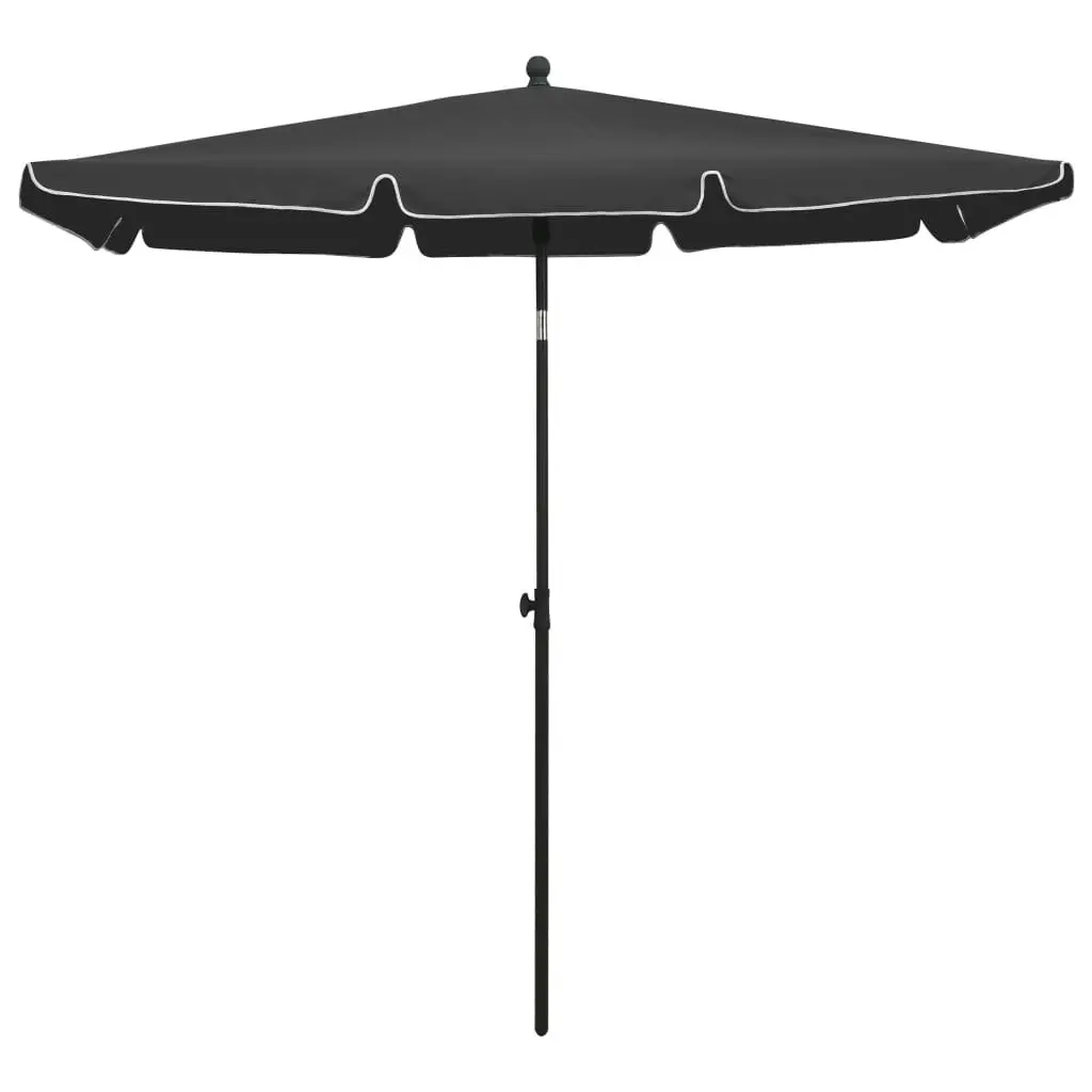 Garden Parasol with Pole 210x140 cm Anthracite 315545