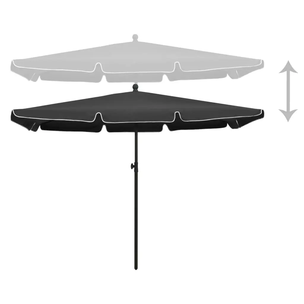 Garden Parasol with Pole 210x140 cm Anthracite 315545