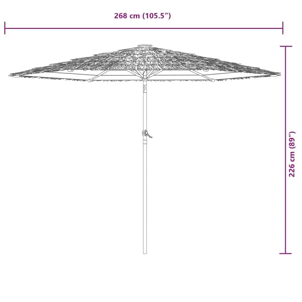 Garden Parasol with Steel Pole Brown 268x268x226 cm 4005101