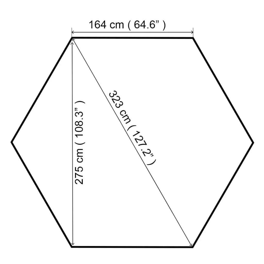 Garden Marquee Gazebo Pavilion Tent Hexagonal Beige 323x265 cm 43165