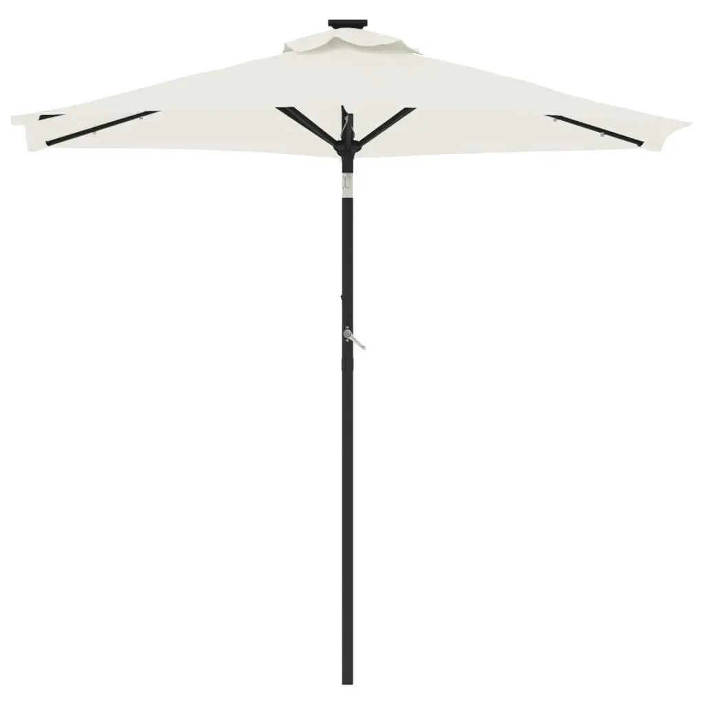 Garden Parasol with LEDs and Steel Pole White 225x225x212cm 4005066