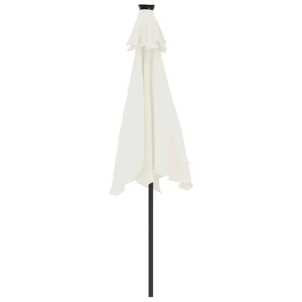 Garden Parasol with LEDs and Steel Pole White 225x225x212cm 4005066