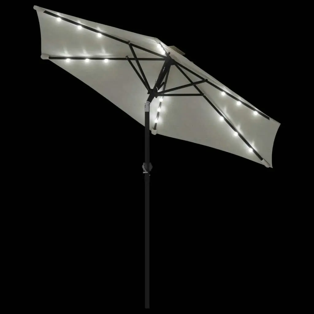 Garden Parasol with LEDs and Steel Pole White 225x225x212cm 4005066