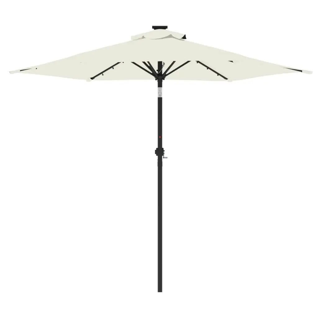 Garden Parasol with LEDs and Steel Pole White 225x225x212cm 4005066