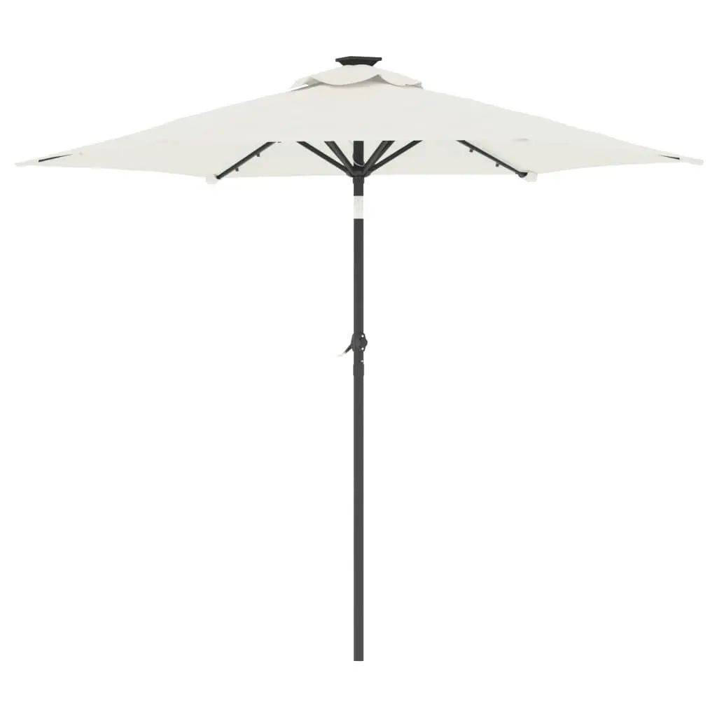 Garden Parasol with LEDs and Steel Pole White 225x225x212cm 4005066