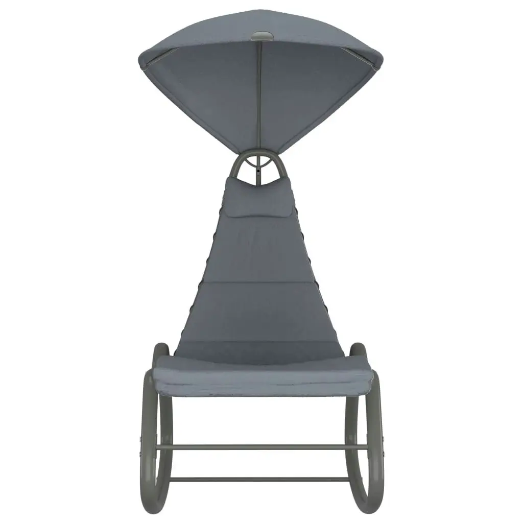 Garden Swing Chair Grey 160x80x195 cm Fabric 48114