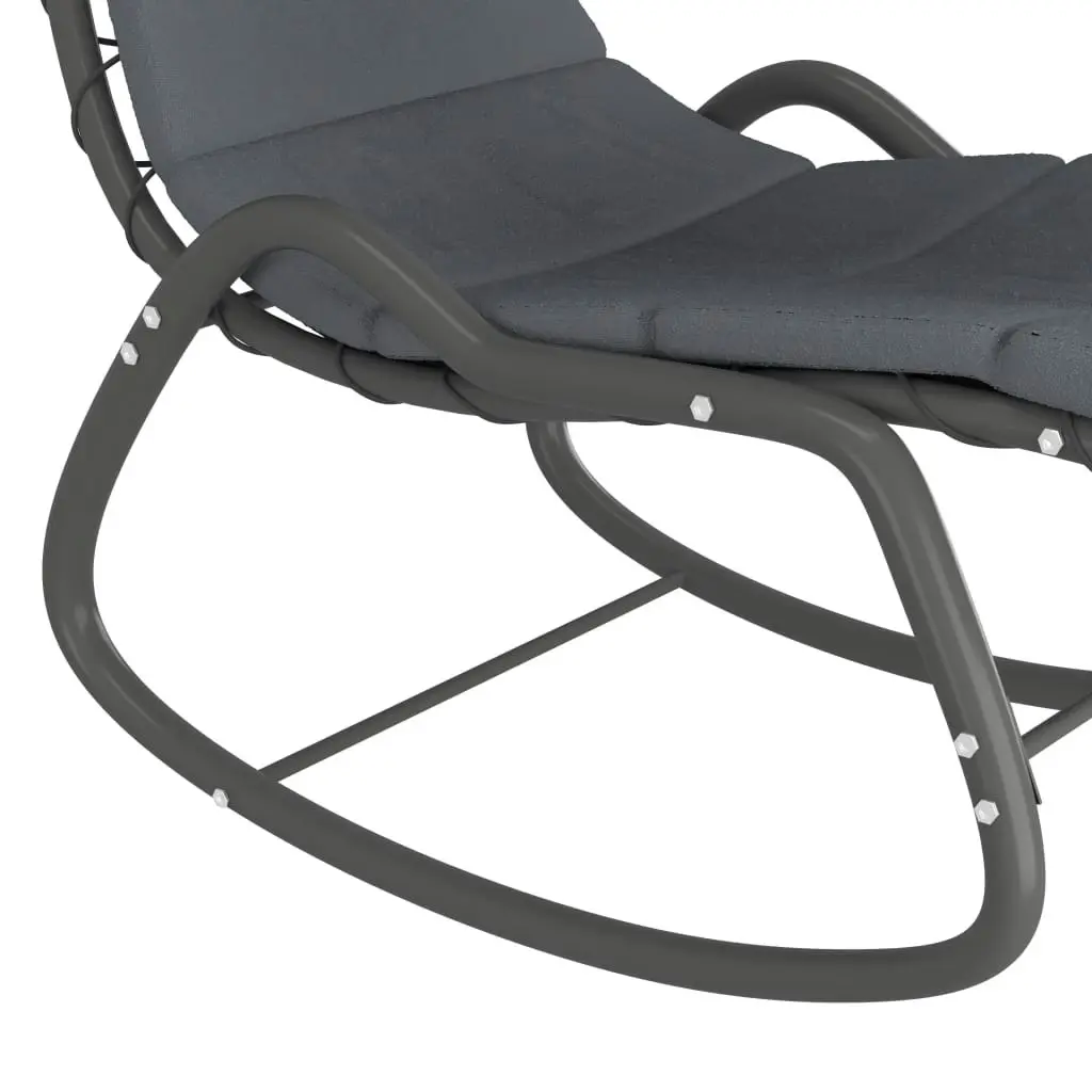 Garden Swing Chair Grey 160x80x195 cm Fabric 48114