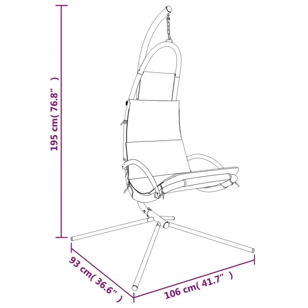 Garden Swing Chair with Cushion Cream Oxford Fabric and Steel 362727