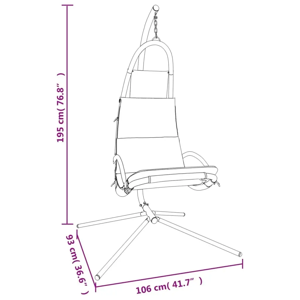 Garden Swing Chair with Cushion Black Oxford Fabric and Steel 362728