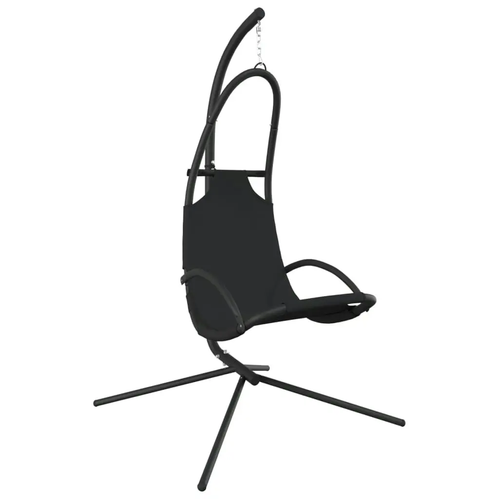 Garden Swing Chair with Cushion Black Oxford Fabric and Steel 362728