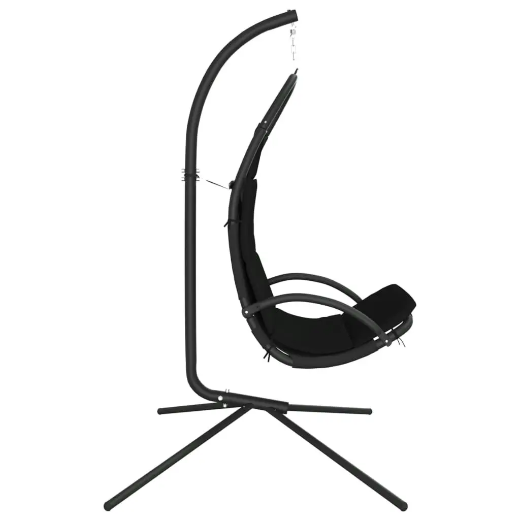 Garden Swing Chair with Cushion Black Oxford Fabric and Steel 362728