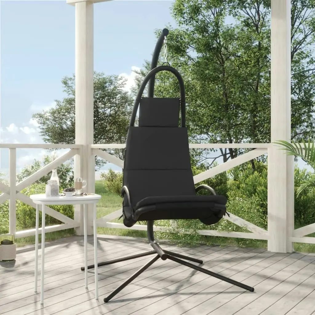 Garden Swing Chair with Cushion Dark Grey Oxford Fabric&Steel 362729