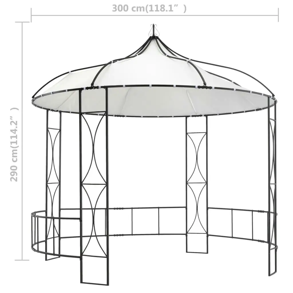 Gazebo 300x290 cm White Round 310030