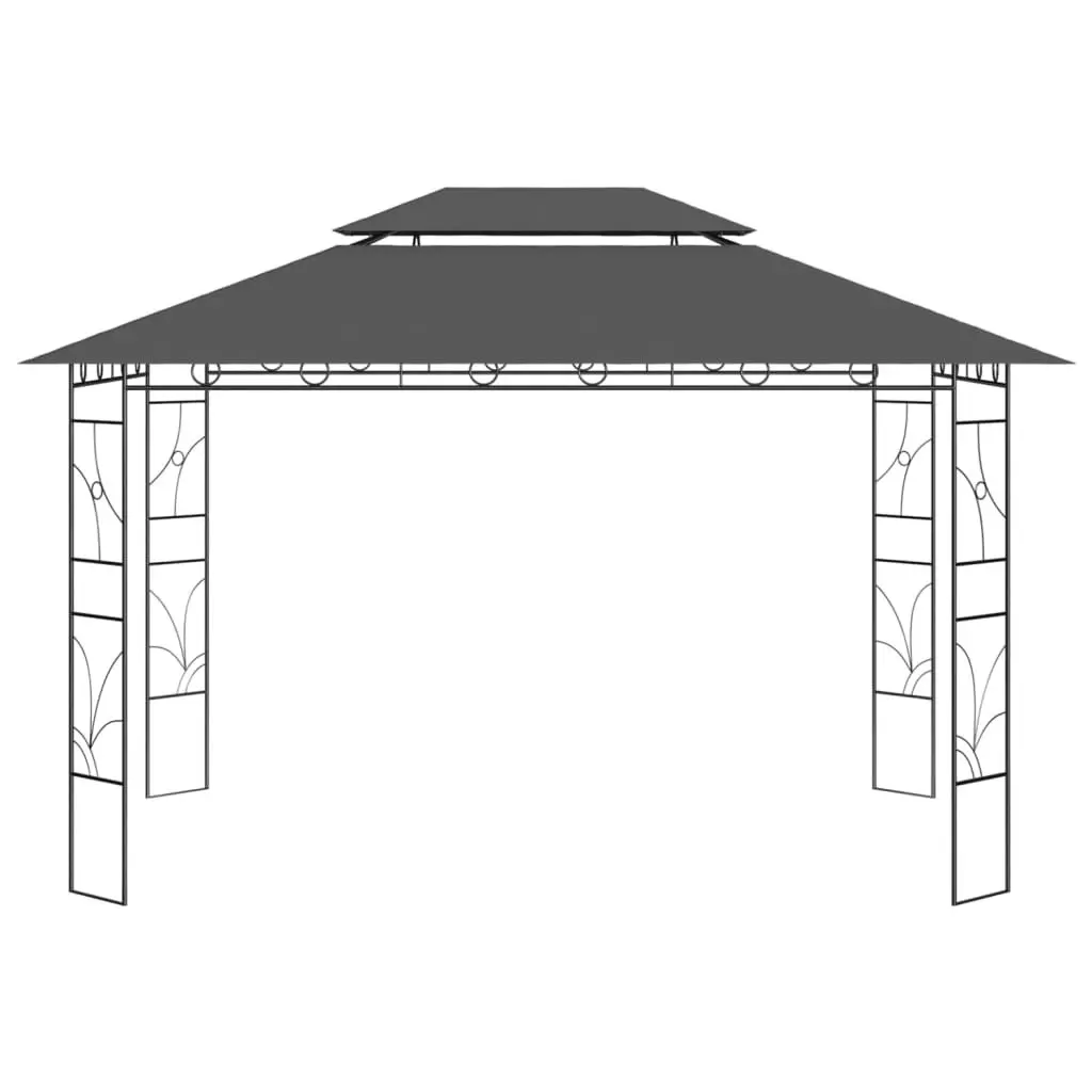 Gazebo 4x3x2.7 m Anthracite 160 g/mÂ² 313917