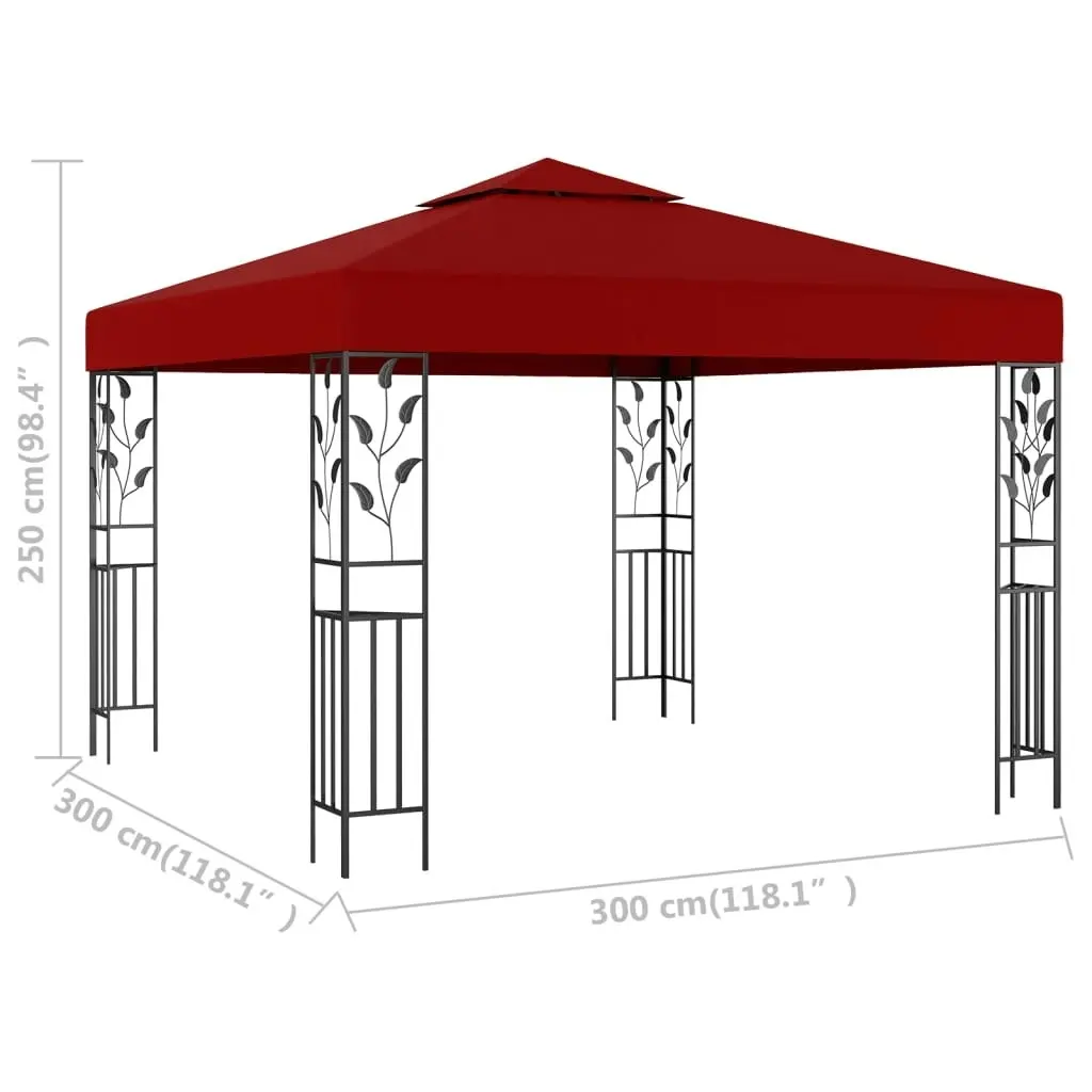 Gazebo 3x3 m Wine Red 47947