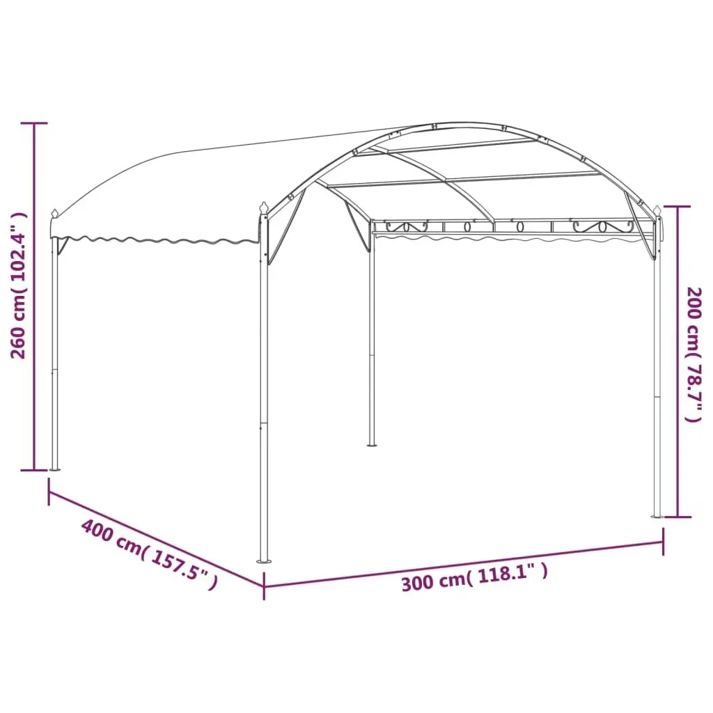 Gazebo 4x3x2.6 m Taupe 180 g/m?? 312217