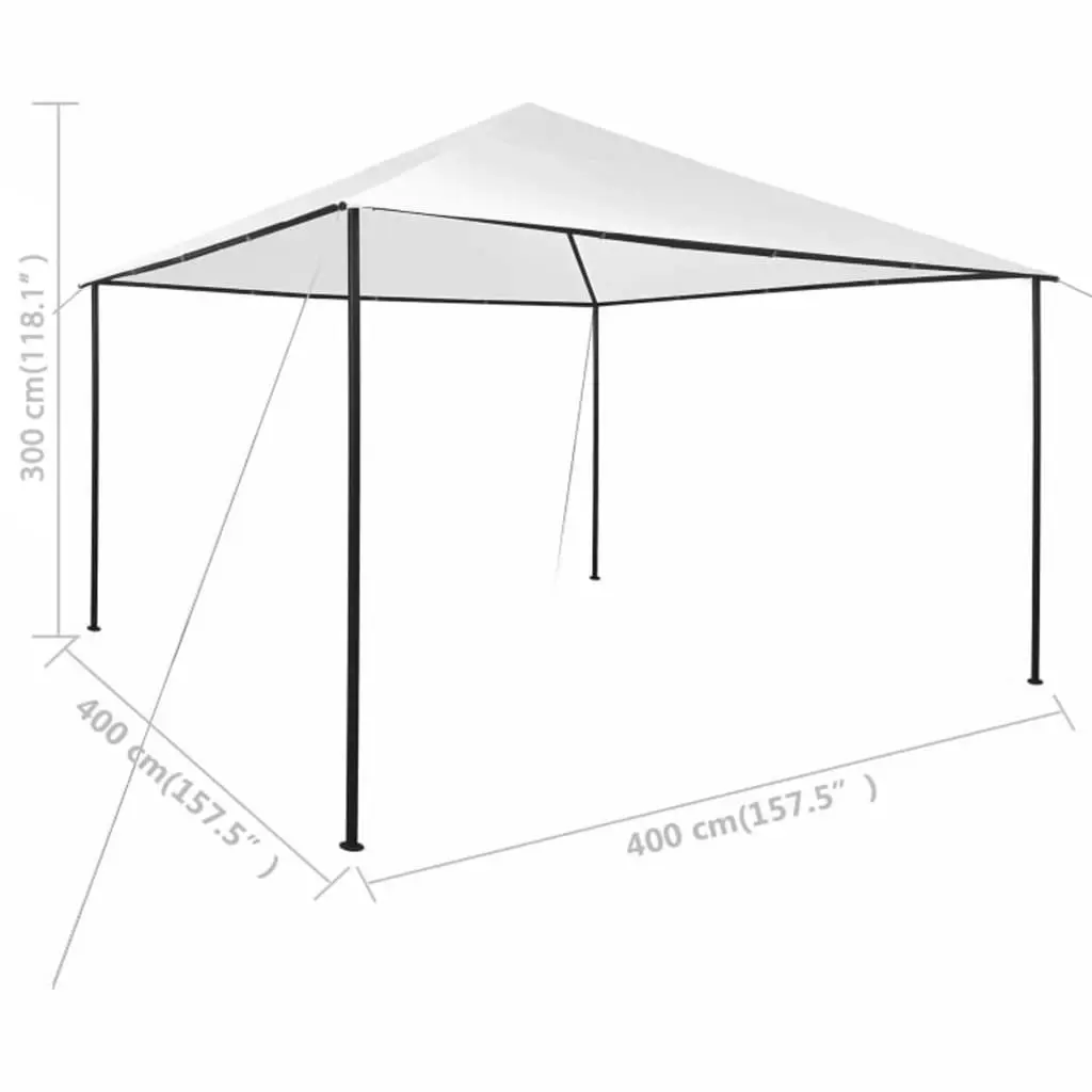 Gazebo 4x4x3 m White 180 g/mÂ² 312239