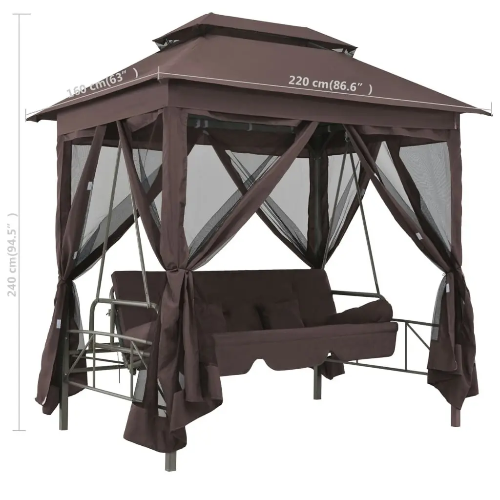 Gazebo Convertible Swing Bench Coffee 43240