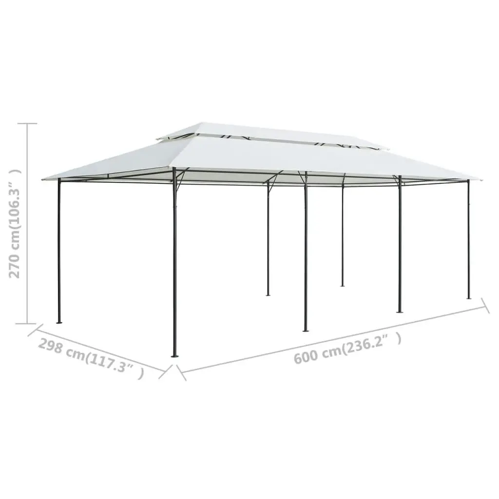 Gazebo 600x298x270 cm White 180g/mÂ² 310072