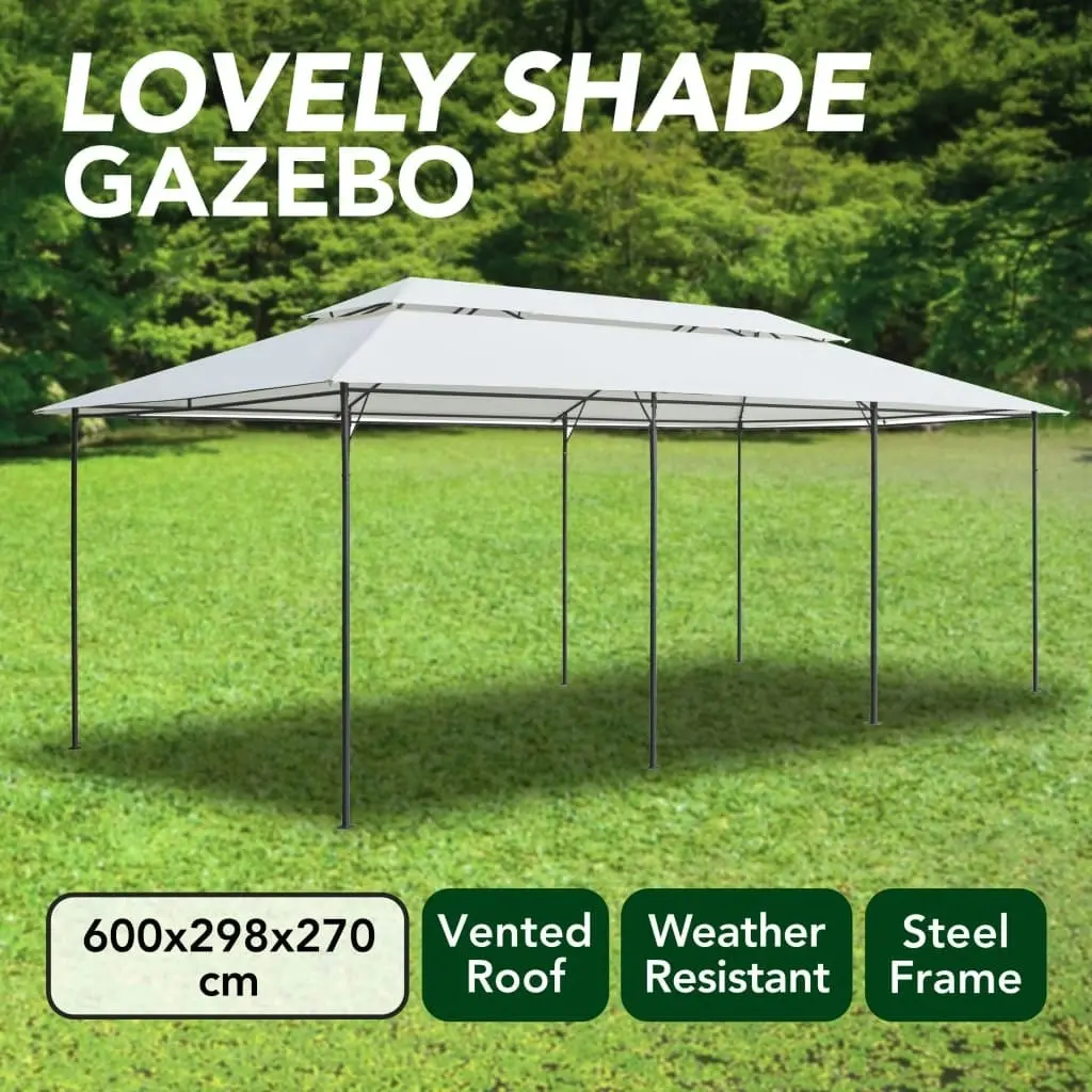 Gazebo 600x298x270 cm White 180g/mÂ² 310072