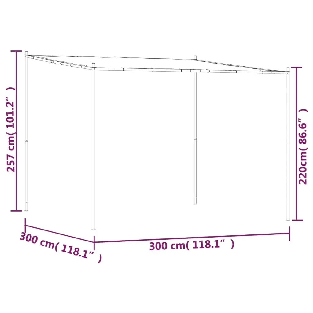 Gazebo Beige 3x3 m 180 g/mÂ² Fabric and Steel 362463