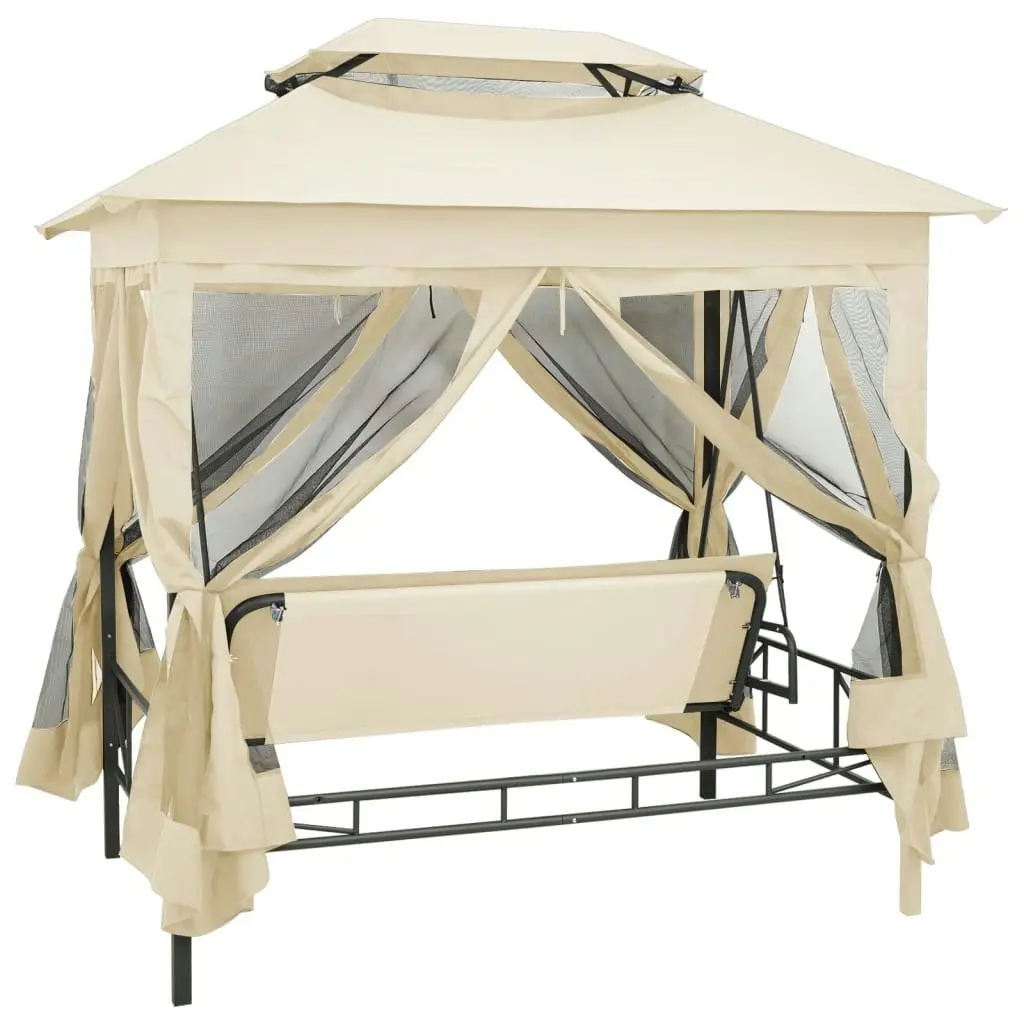 Gazebo Convertible Swing Bench Cream White 43239