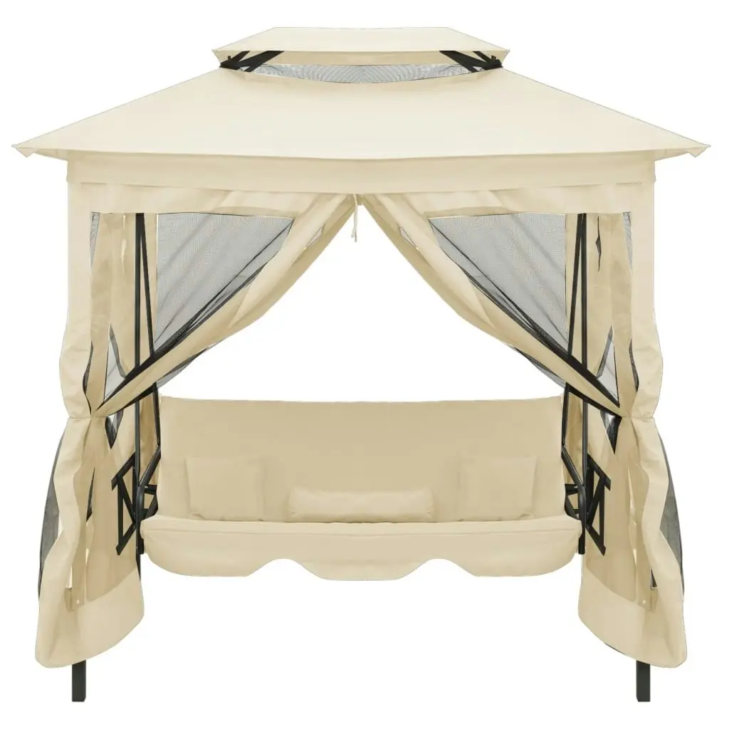 Gazebo Convertible Swing Bench Cream White 43239