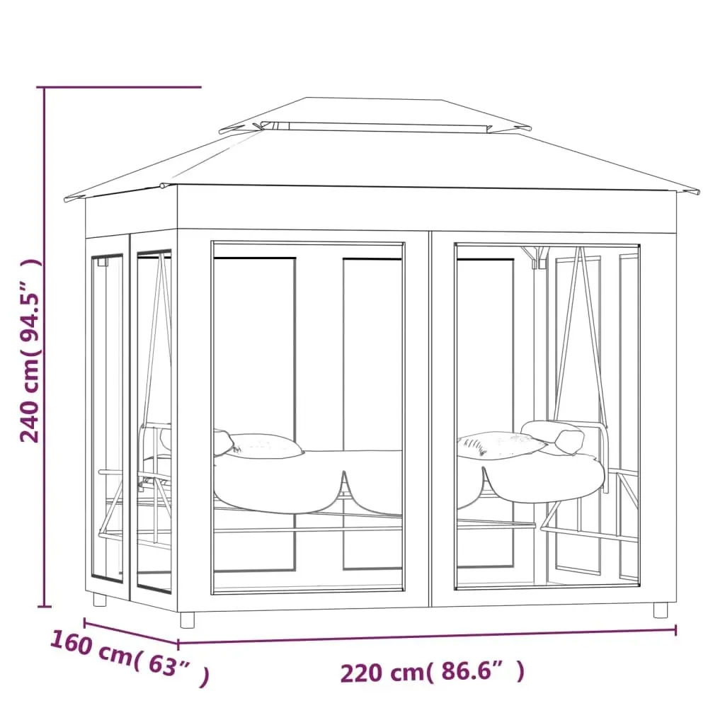 Gazebo Convertible Swing Bench Cream White 43239