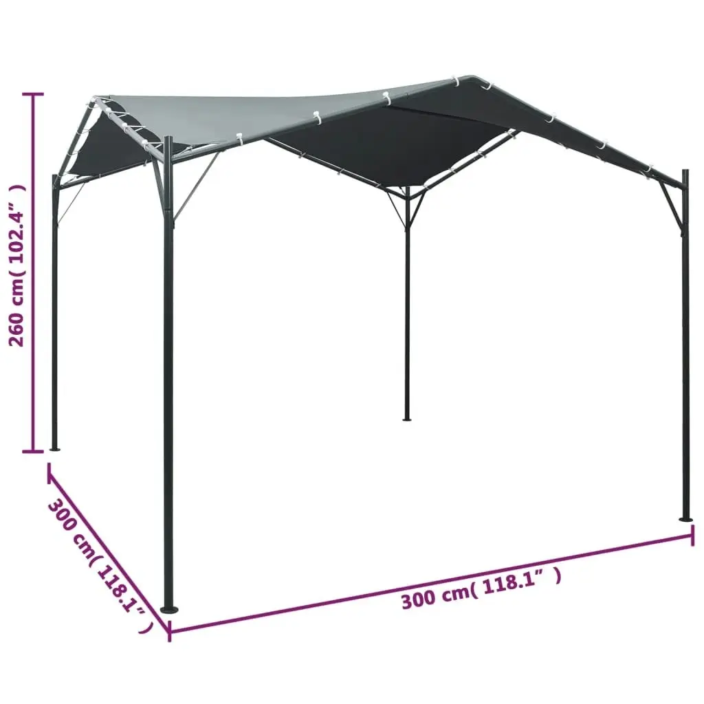 Gazebo Pavilion Tent Canopy 3x3 m Steel Anthracite 47962