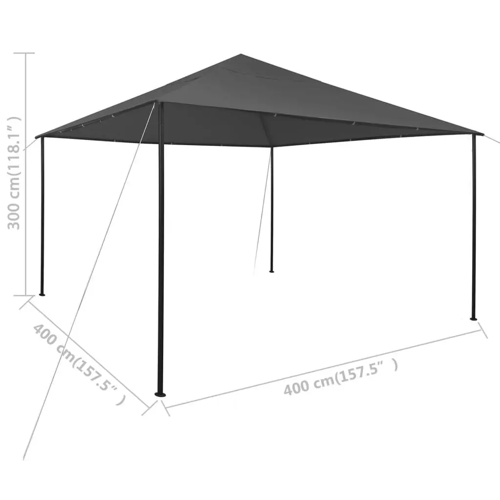 Gazebo 4x4x3 m Anthracite 180 g/m?? 312238