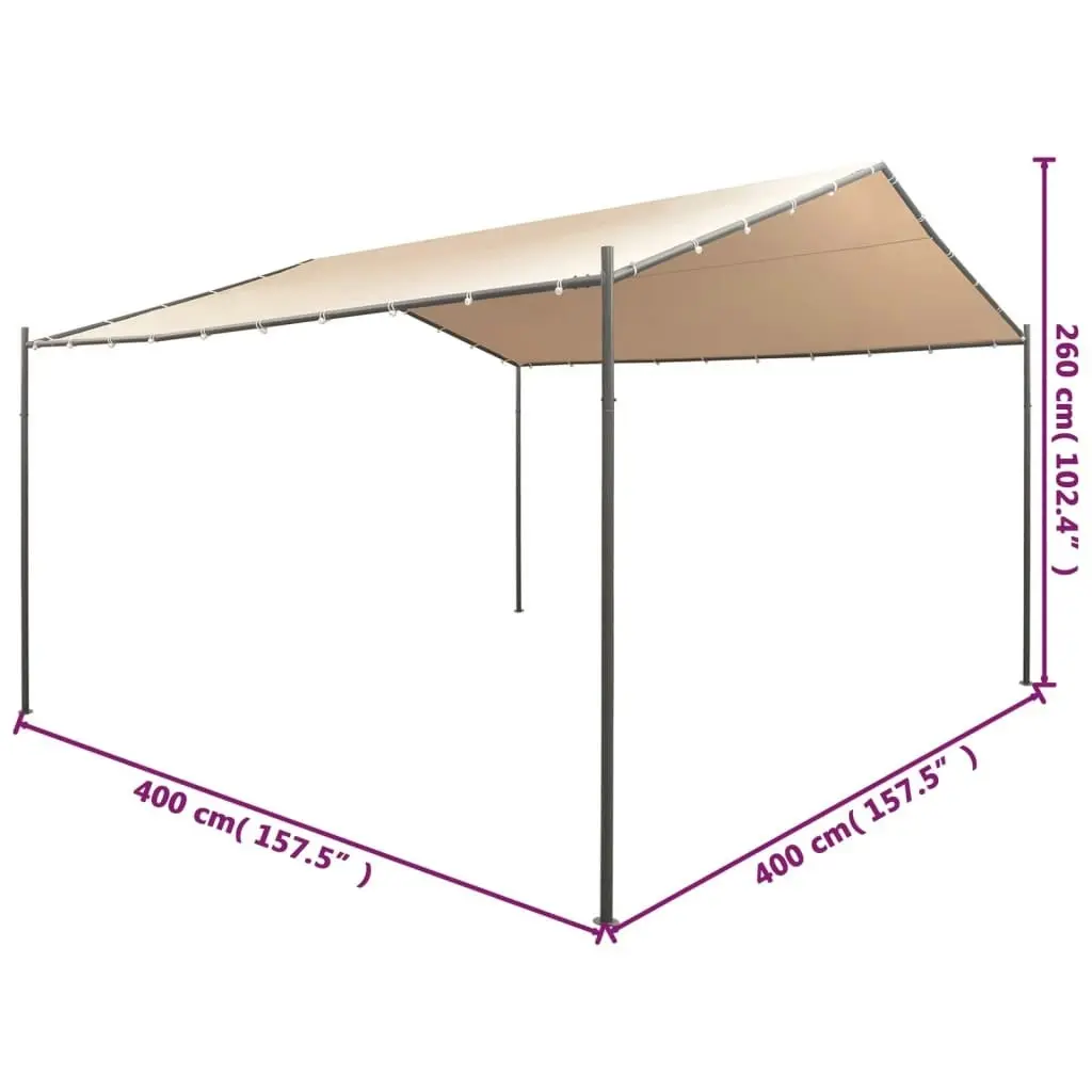 Gazebo Pavilion Tent Canopy 4x4 m Steel Beige 43169