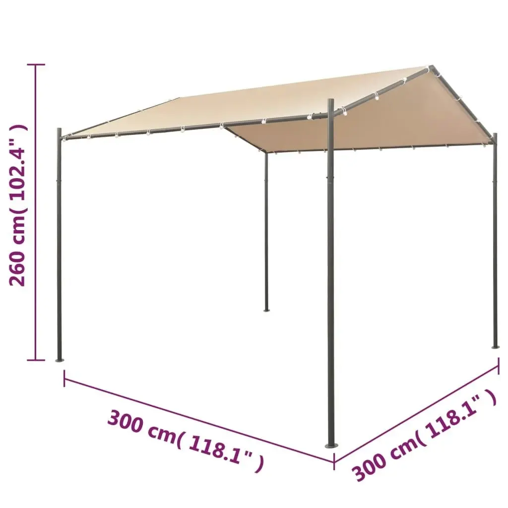 Gazebo Pavilion Tent Canopy 3x3 m Steel Beige 43170