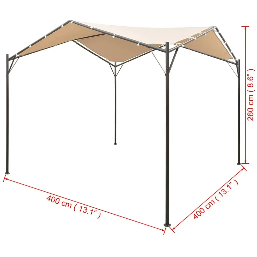 Gazebo Pavilion Tent Canopy 4x4 m Steel Beige 43167