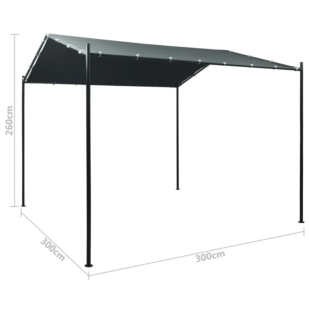 Gazebo Pavilion Tent Canopy 3x3 m Steel Anthracite 47963