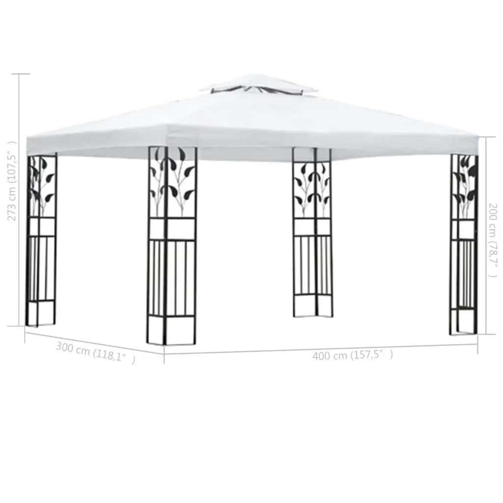 Gazebo White 3x4 m 43213