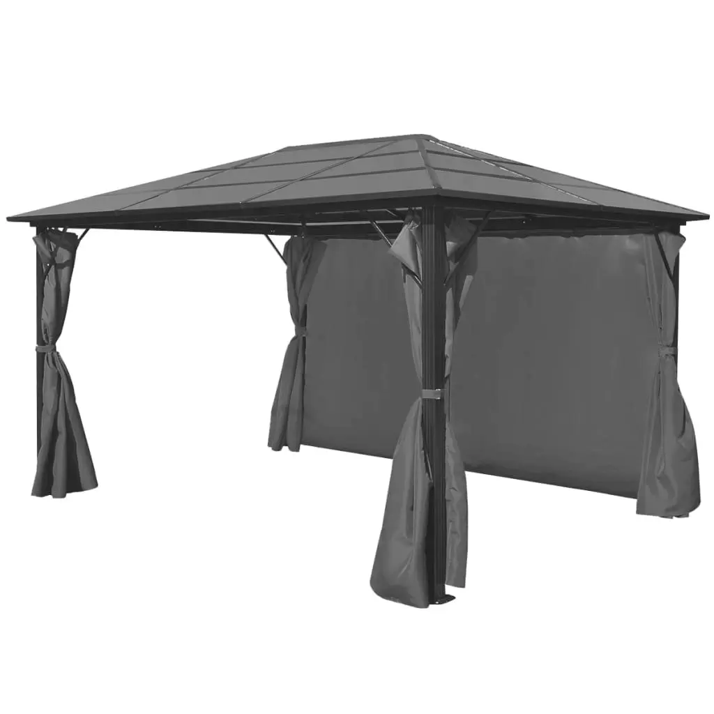 Gazebo with Curtain Anthracite Aluminium 400x300 cm 44890