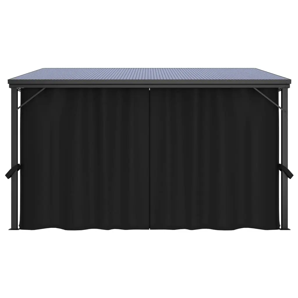 Gazebo with Curtain 405x294x244 cm Anthracite 48599