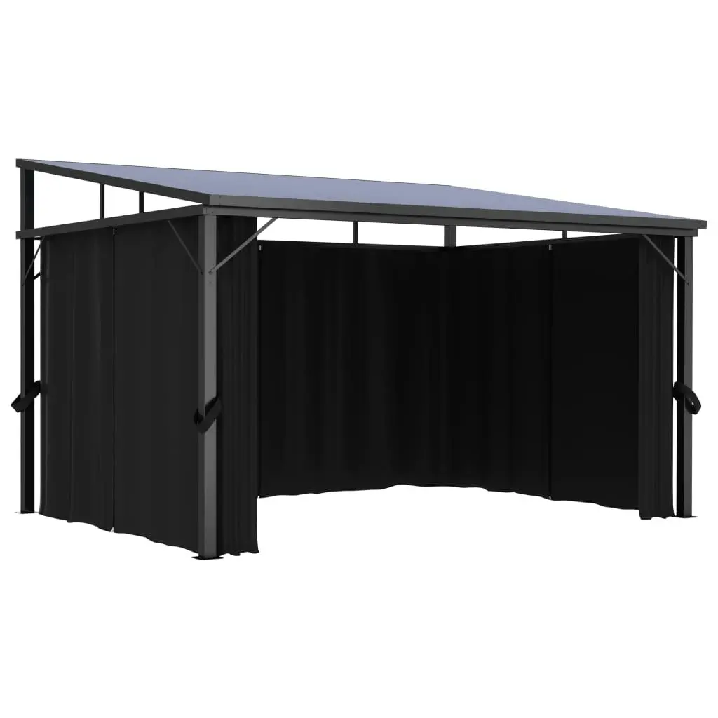 Gazebo with Curtain 405x294x244 cm Anthracite 48599