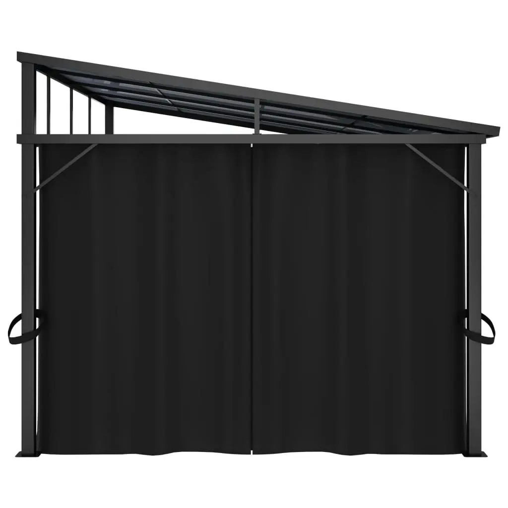 Gazebo with Curtain 405x294x244 cm Anthracite 48599