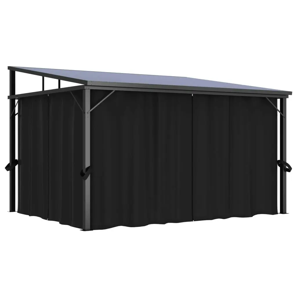 Gazebo with Curtain 405x294x244 cm Anthracite 48599