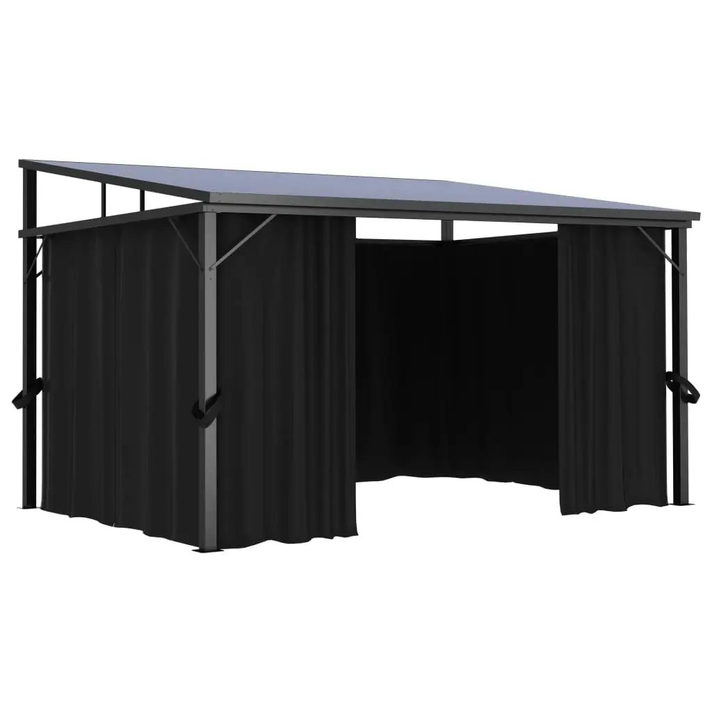 Gazebo with Curtain 405x294x244 cm Anthracite 48599