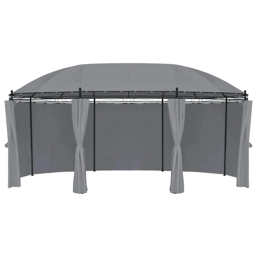 Gazebo with Curtains 520x349x255 cm Anthracite 48035